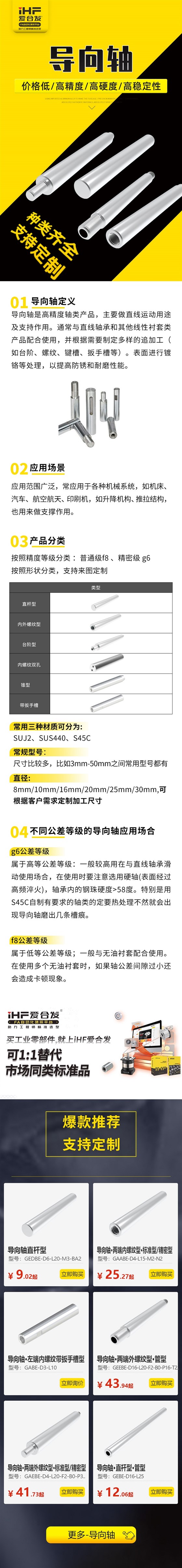 帶你了解不同公差等級(jí)的導(dǎo)向軸應(yīng)用場(chǎng)合！