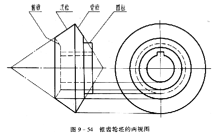 機(jī)械制圖教程：直齒圓錐齒輪的畫(huà)法